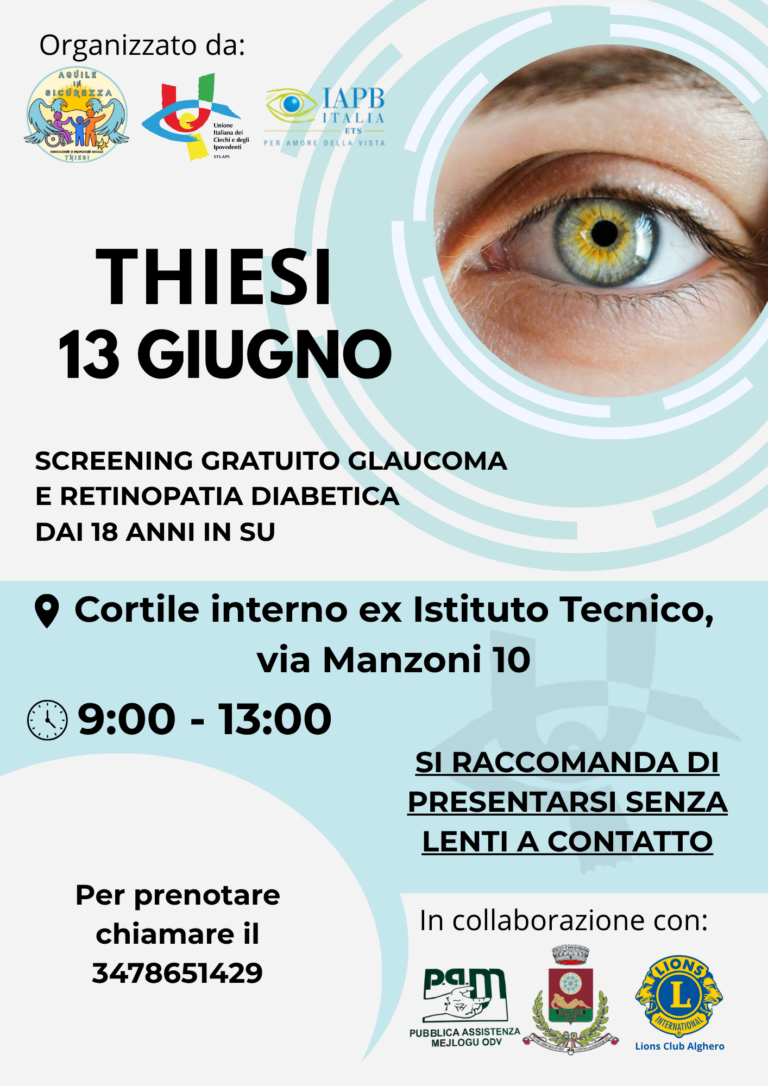 Screening gratuito Thiesi 13 giugno