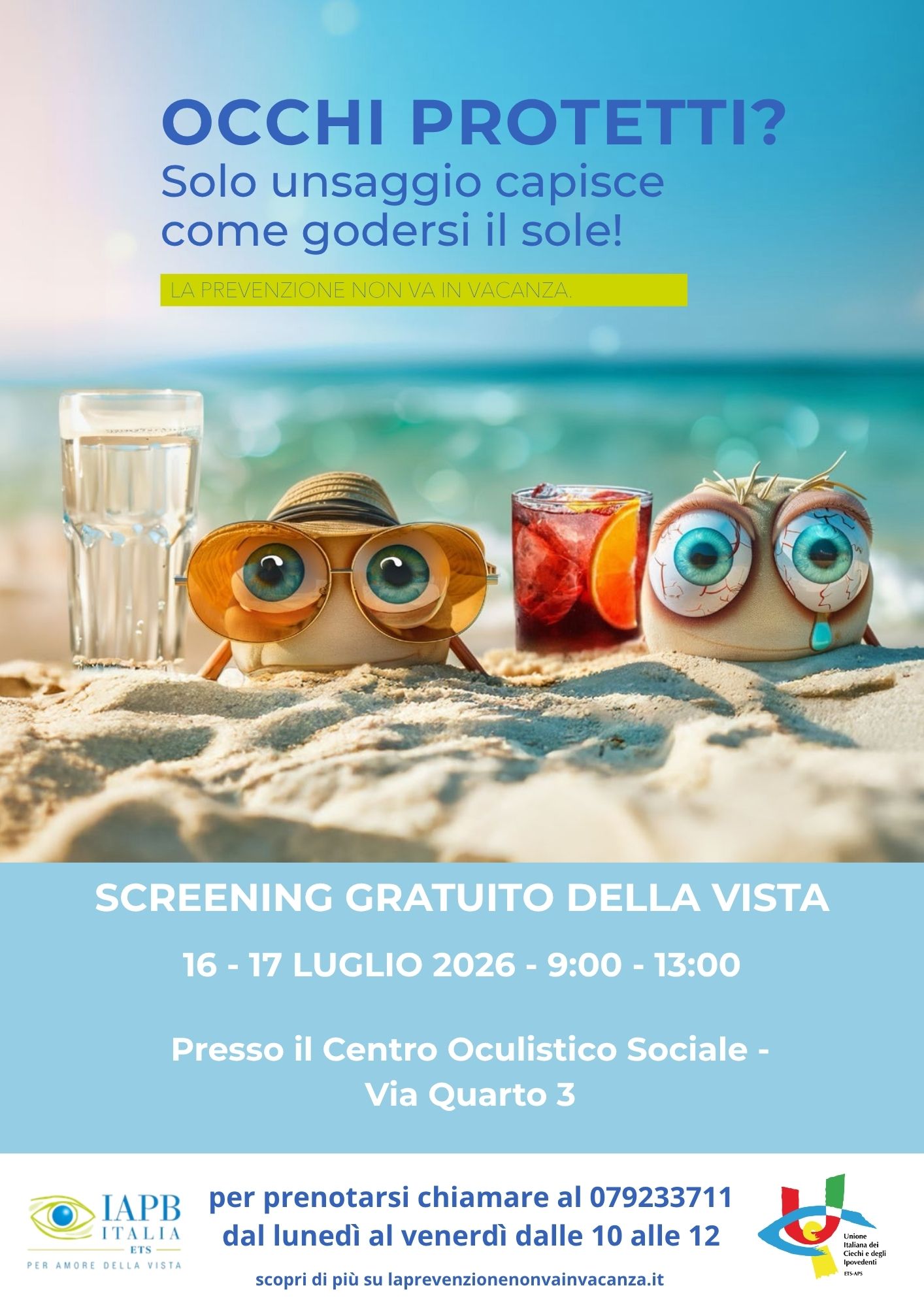 Screening gratuito della vista: la Prevenzione non va in vacanza