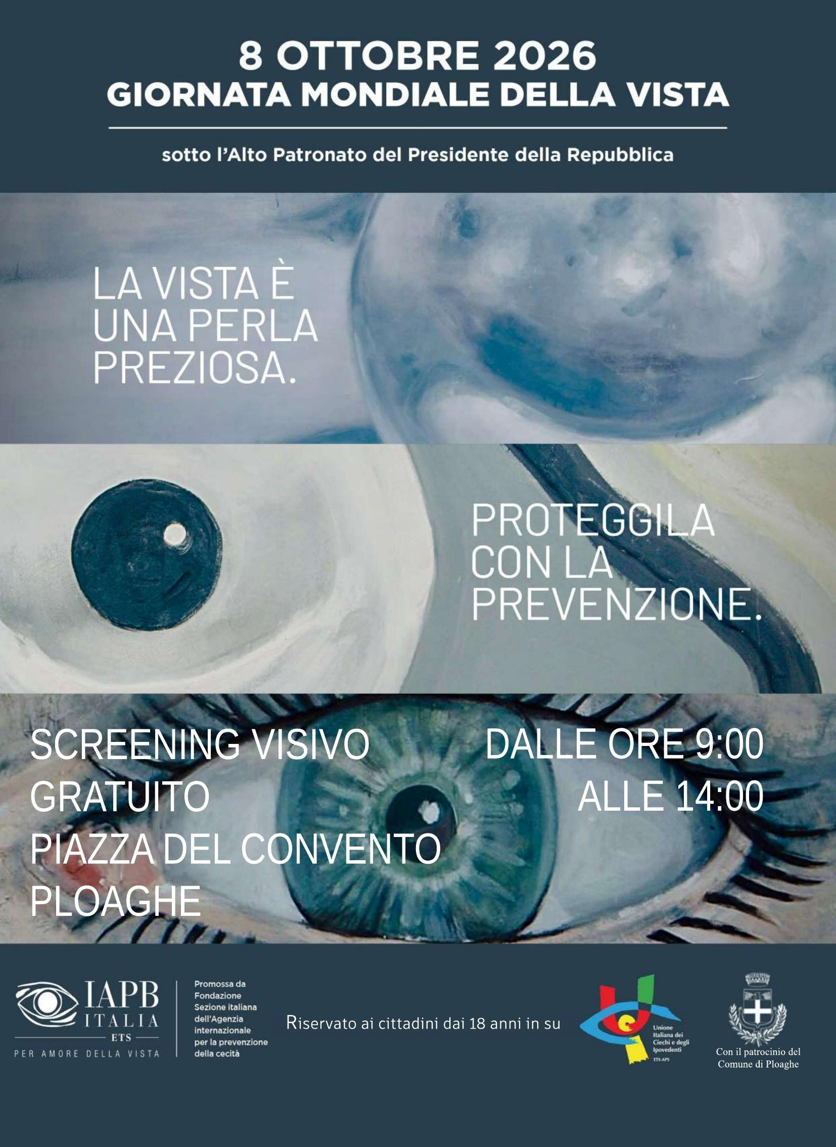 giornata mondiale della vista ploaghe 8 ottobre